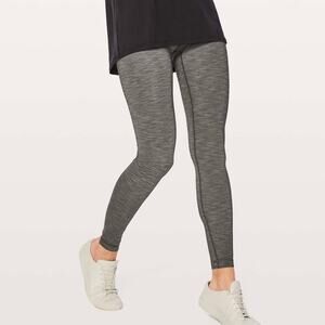 LULULEMON Wunder Under High Rise Tight Leggings Heathered Black 8